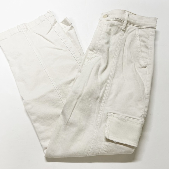 MOTHER Denim Womens Cream Puffs The Rambler Cargo Ankle High Waist Jean Size 29 - Picture 2 of 14